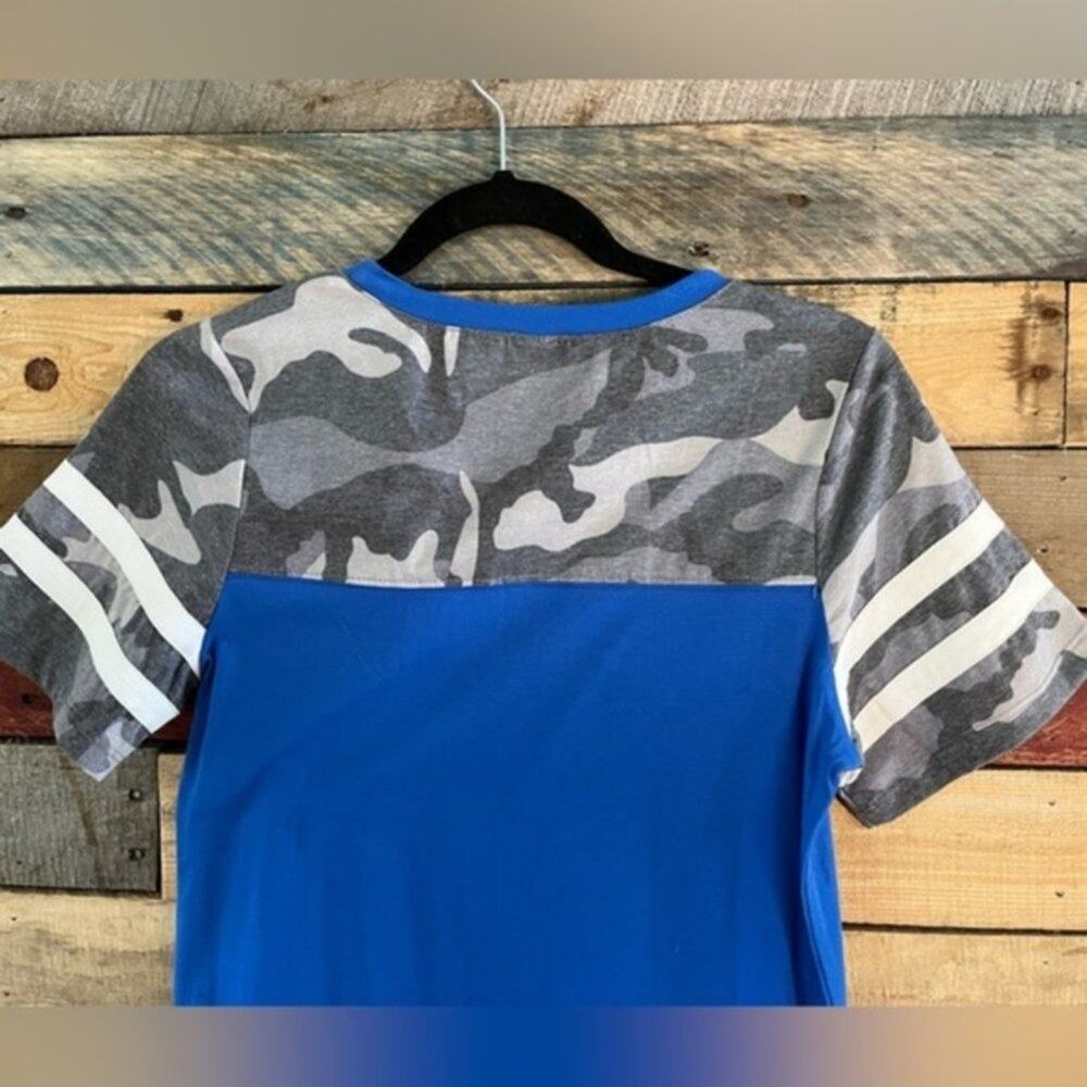 Sunshine‎ & Rodeos Blue Camo Top Size Small - Picture 9 of 13